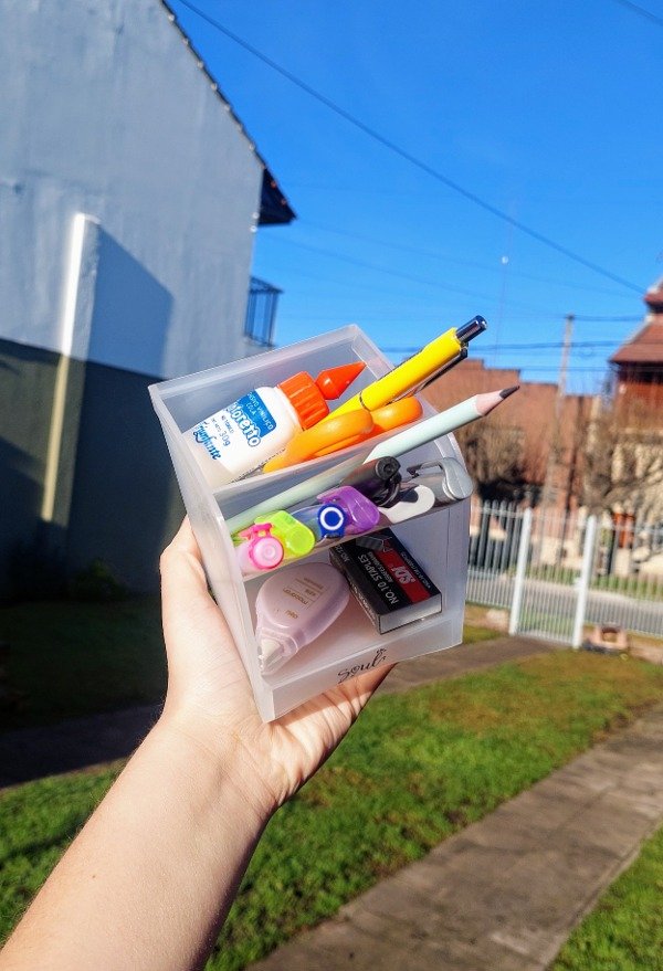 Producto - Organizador De Escritorio 3 Compartimentos Blanco Traslúcido BRW