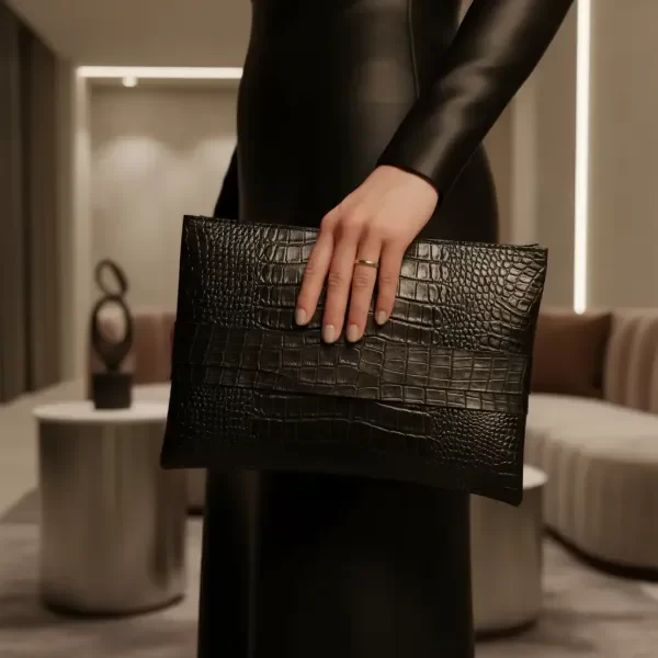 Producto - sobre negro croco