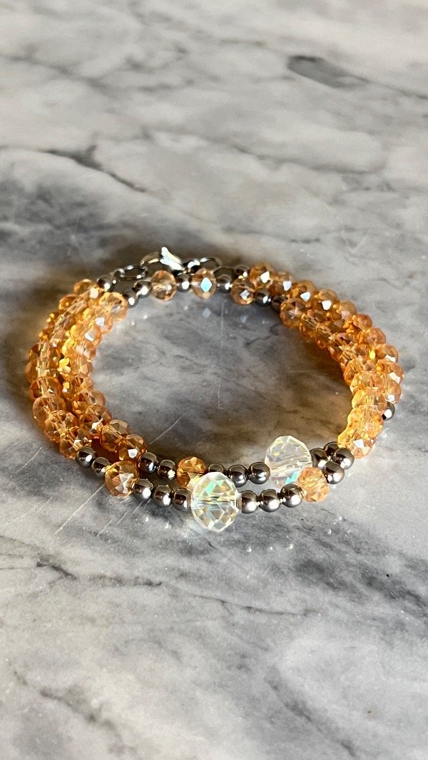 Producto - Pulsera doble vuelta ámbar oscuro