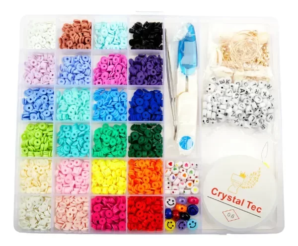 Producto - CAJA CON CUENTAS PARA ARMAR PULSERAS / CRYSTAL TEC 0.8