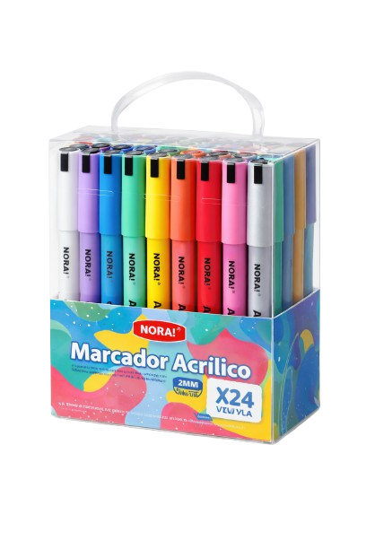 Producto - Marcador Acrílico NORA 2 mm  Válvula  Set x24 unidades