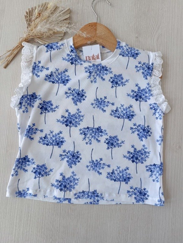Producto - Remera Flores Azules Niñas