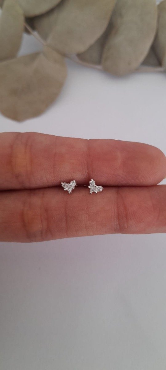 Producto - Aros plata corazoncito cubic