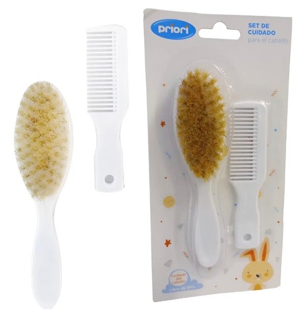 Producto - Set Cuidado Bebe Cepillo Y Peine Suaves Cerdas Priori