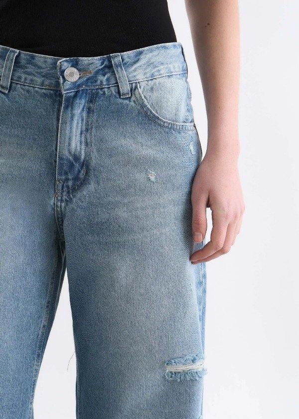 Producto - JEAN WIDE SOPHIE CON ROTURAS CELESTE - 5