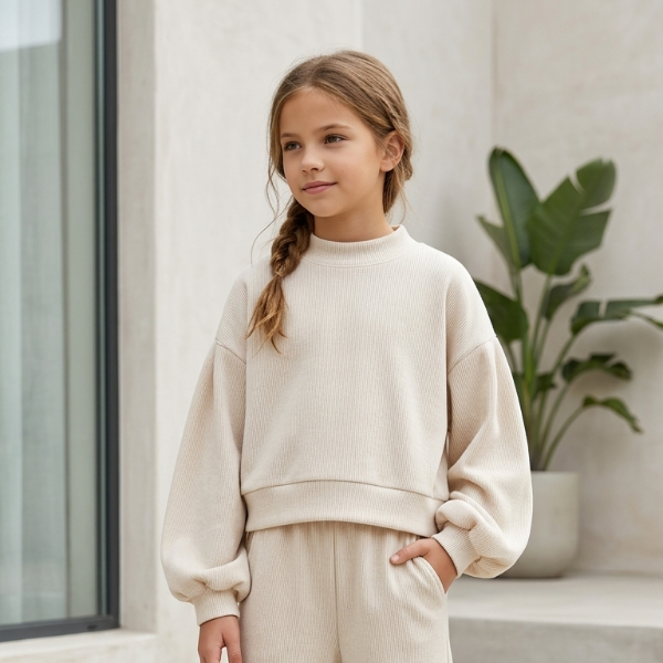 Producto - Buzo Oversize Jaspeado Beige (BZ22)