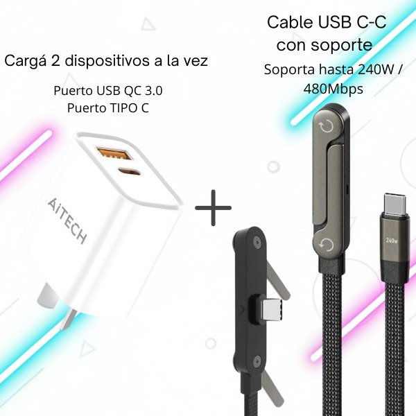 Producto - Cable Lightning + soporte invisible - 1