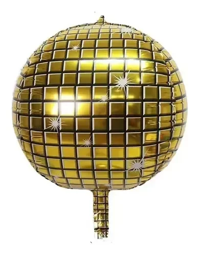 Producto - Globo esfera metalizada bola de boliche 3D 22" color dorada x10un