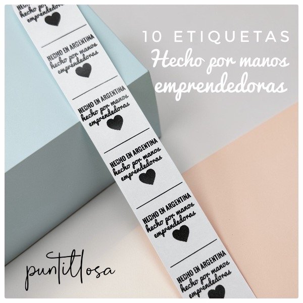 Producto - 10 Etiquetas hecho por manos emprendedoras