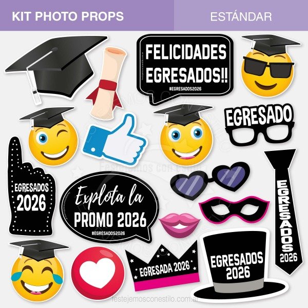 Producto - Photo Props Imprimible Egresados Secundaria Negro y Blanco - 0