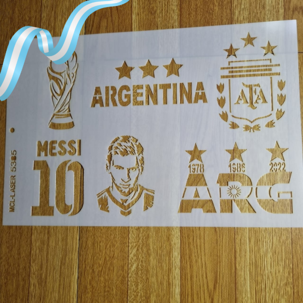Producto - St 5385 de 20x30 cm Stencil Mundial 2026 Argentina