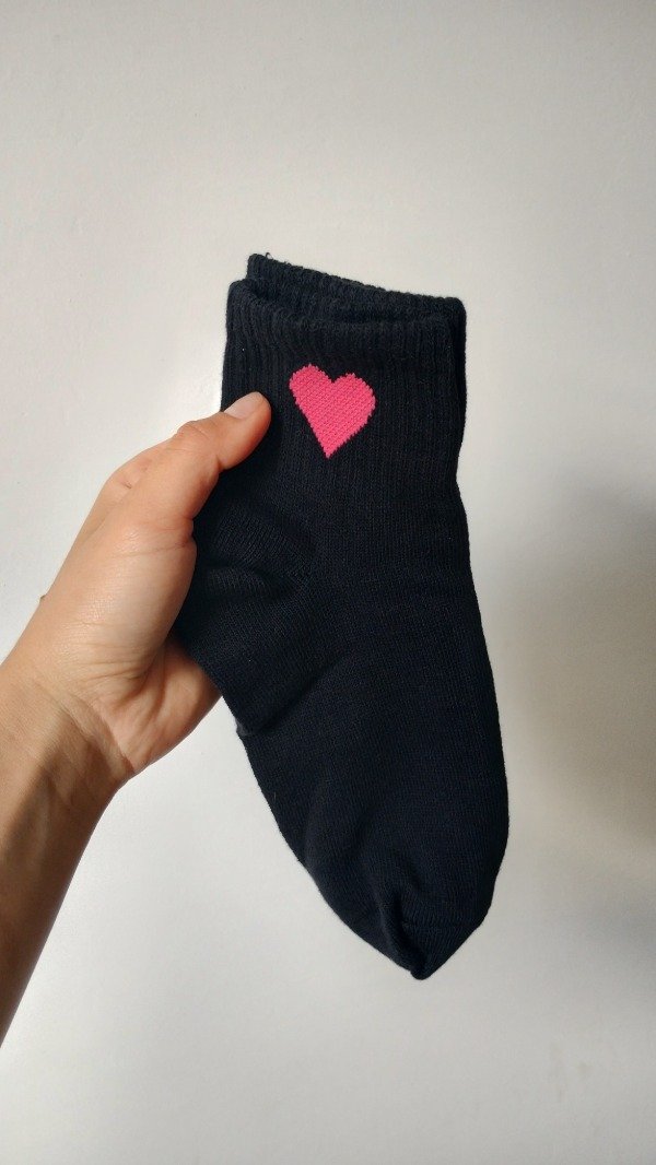 Producto - Soquetes 1/4 corazón rosa