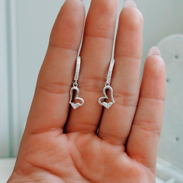 Producto - Aros Argolla Corazones Plata 925