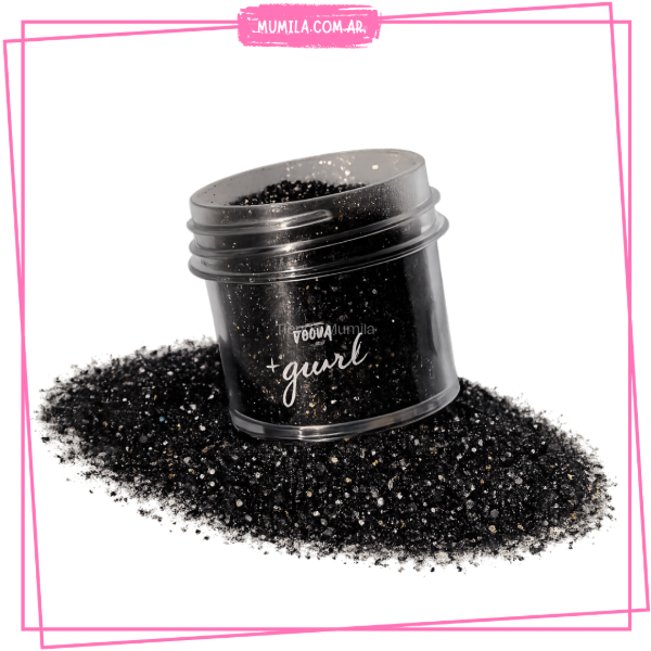 Producto - Givré NEGRO Radha 10cc Glitter gibre negro tortas
