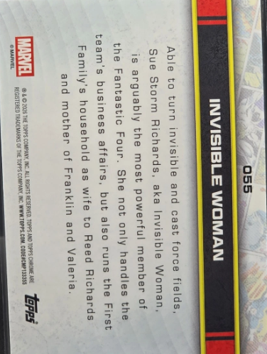 Producto - 2026 Topps Chrome Marvel Comics #55 Invisible Woman Storm's Lightning Refractor - 1