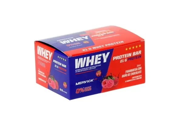 Producto - Barrita de Proteina Frambuesa Mervick 21g de Proteina
