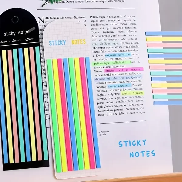 Producto - Notas Adhesivas Transparentes Renglón Fluor