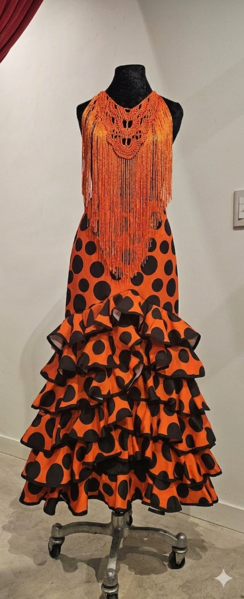 Producto - FALDA MONETA NARANJA LUNAR NEGRO TM