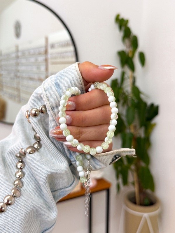 Producto - Chocker mostacillas verdes y blancos