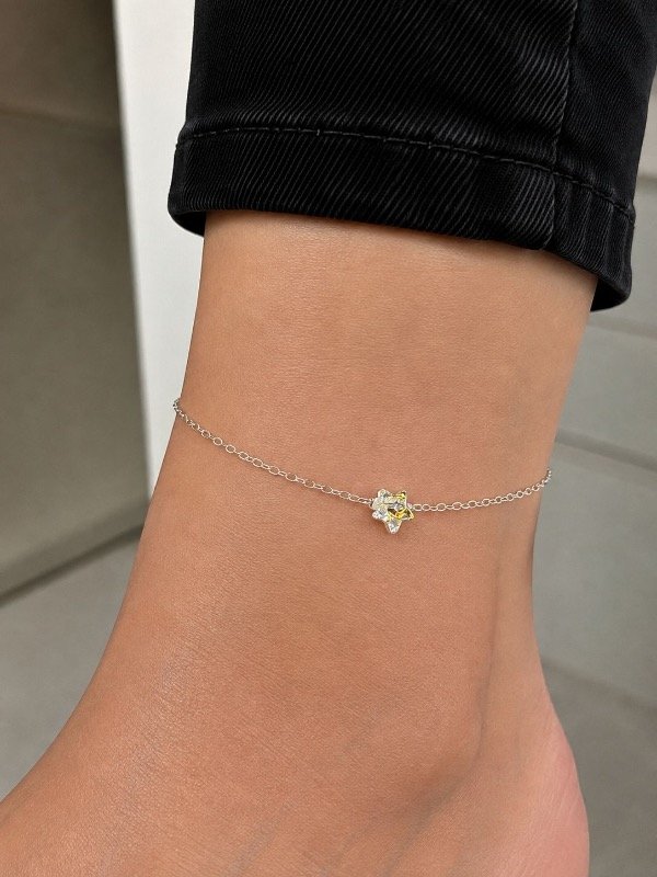 Producto - Tobillera dije estrella cristal plata 925
