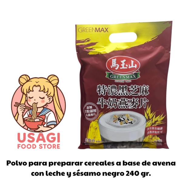 Producto - POLVO PARA PREPARAR CEREALES A BASE DE AVENA CON LECHE Y SÉSAMO NEGRO 240 GR.