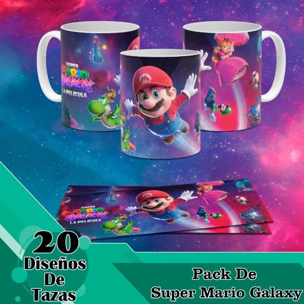 Producto - Diseños Digitales / Plantillas Para Tazas De Super Mario Galaxy La Pelicula