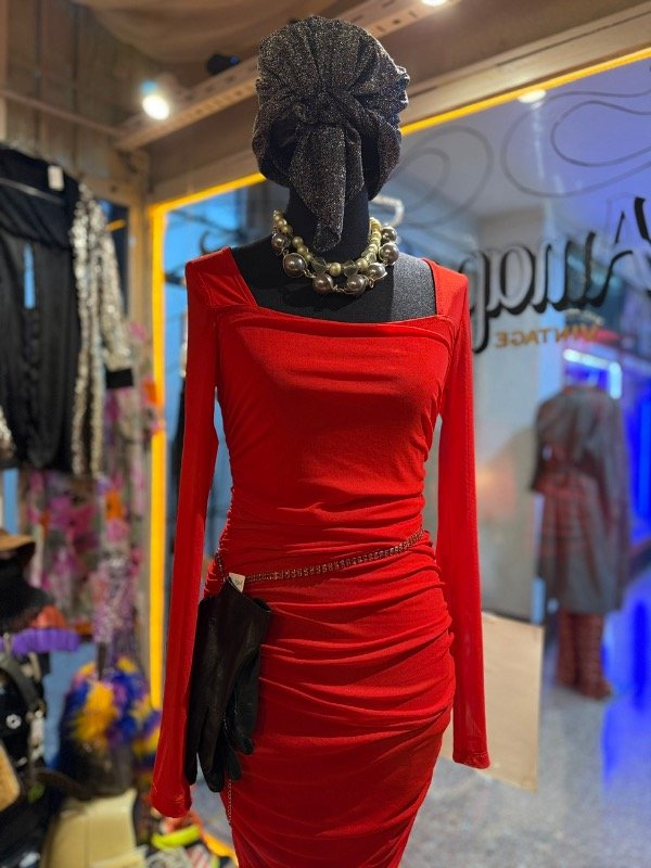Producto - Vestido rojo fruncido - 5