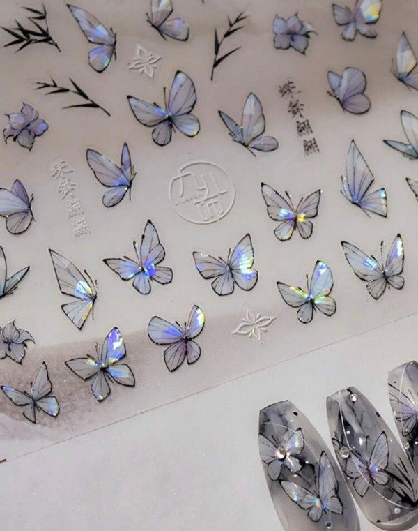 Producto - Sticker mariposas borde negro