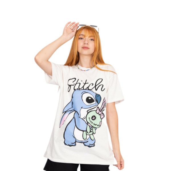 Producto - REMERA ABRAZO DE STITCH NOT ALONE BLANCA