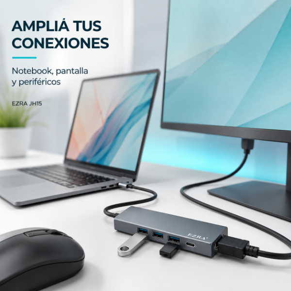 Producto - Adaptador Hub 5 en 1 Multifuncional HDMI - USB - C - TPC UH15. - 2