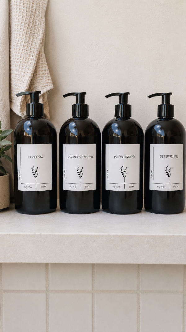 Producto - Set de 4 Dispenser de plástico 500 ML black