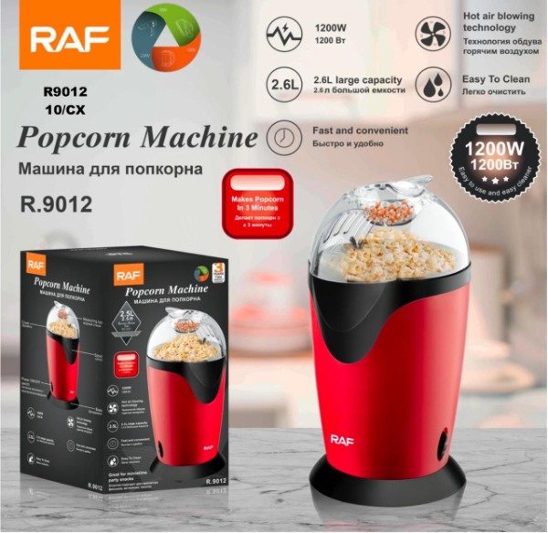 Producto - Máquina para hacer palomitas RAF R.9012 1200W Roja