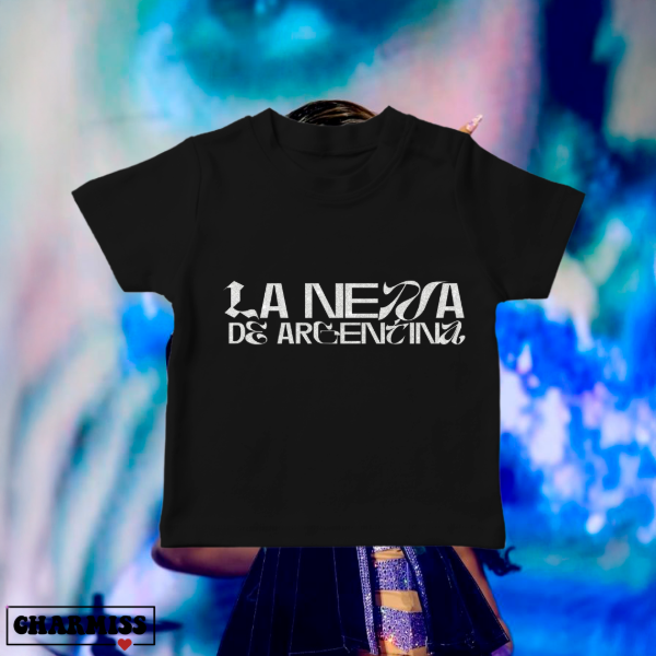 Producto - Baby tee- la nena de argentina GLITTER PLATEADO