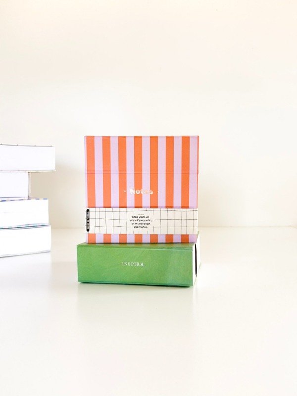 Producto - Tríptico - Rayas naranja y rosa