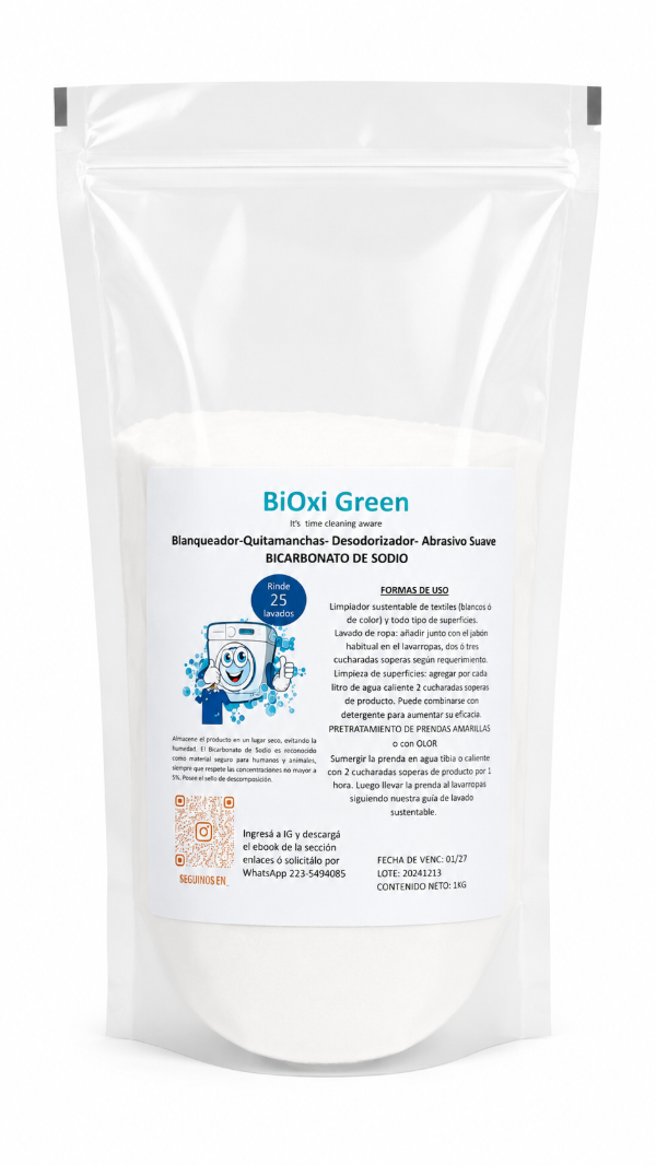 Producto - Bicarbonato de sodio. Presentación en formato individual x 1Kg