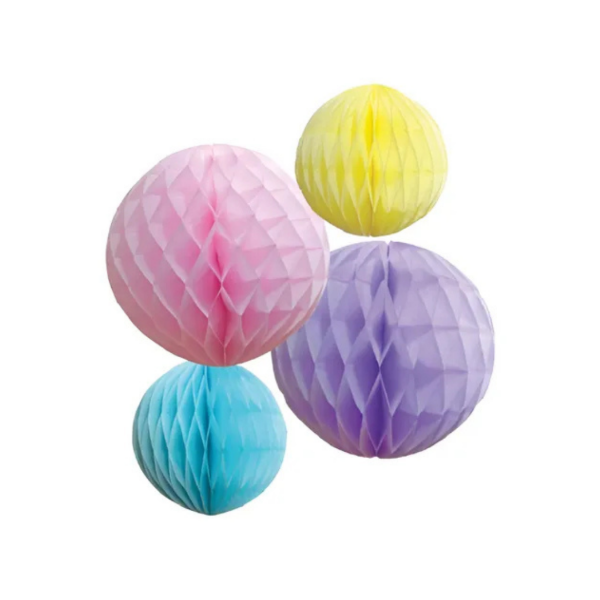 Producto - Kit esferas de papel pastel x4un colores pastel surtidas