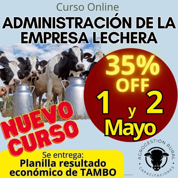 Producto - Curso Online: Administración de la empresa lechera (tambo)