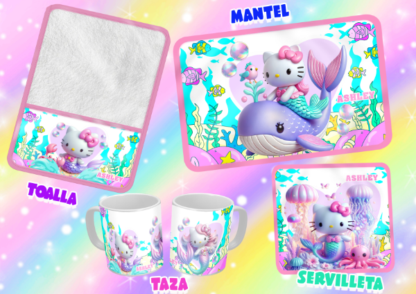 Producto - SET DE 4 ELEMENTOS KITTY SIRENA