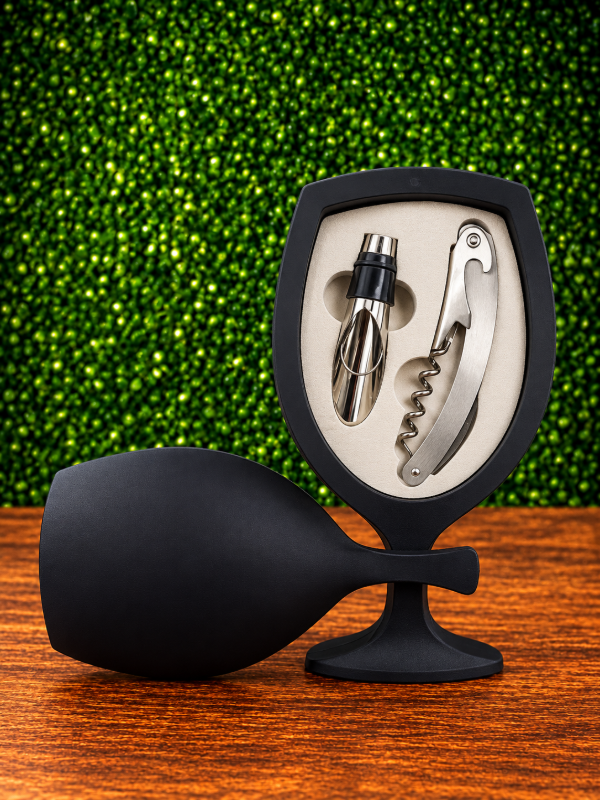 Producto - SET DE VINO FORMA COPA CON 2 ELEMENTOS