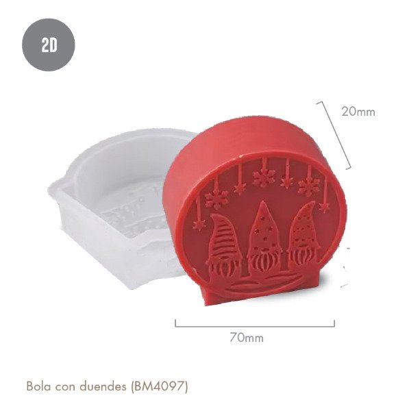 Producto - Molde silicona Bola con Duendes (BM4097)