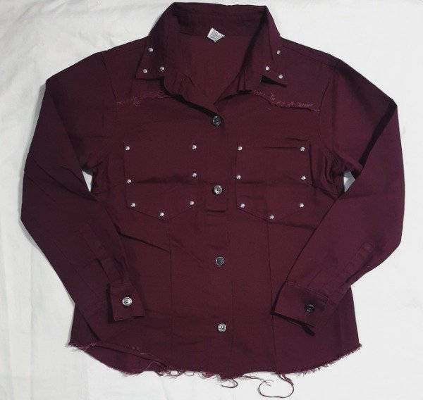Producto - Camisaco de gabardina (bordó)