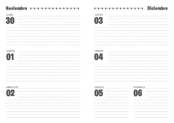 Producto - Agenda semanal sin horario - ARCHIVO DIGITAL