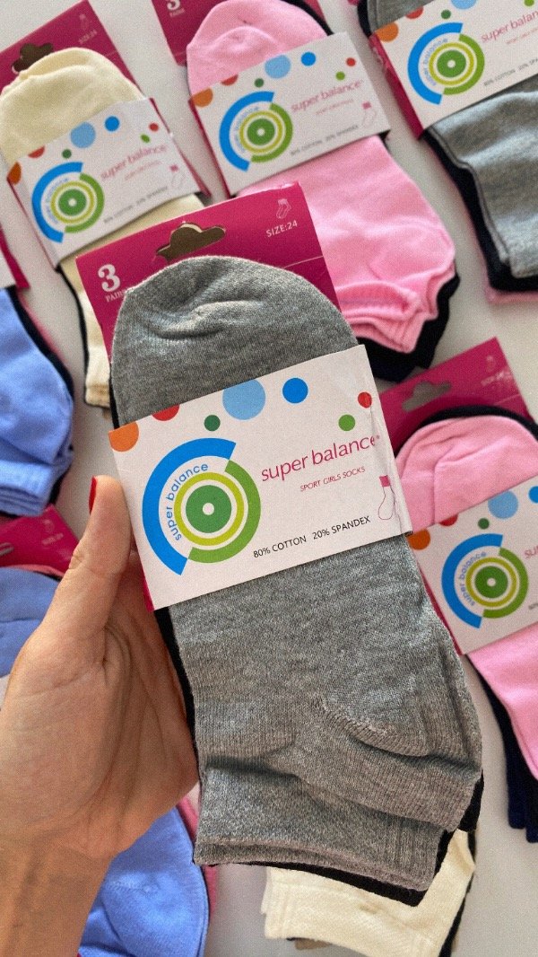 Producto - Set x 3 soquetes colores surtidos. Súper balance