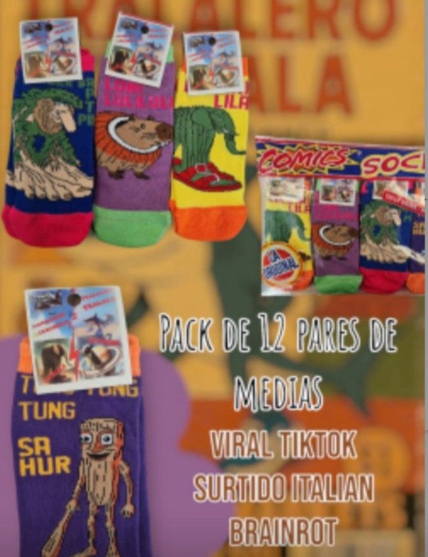 Producto - MEDIAS X12 TRALALERO TRALALA  BRAIN ROT