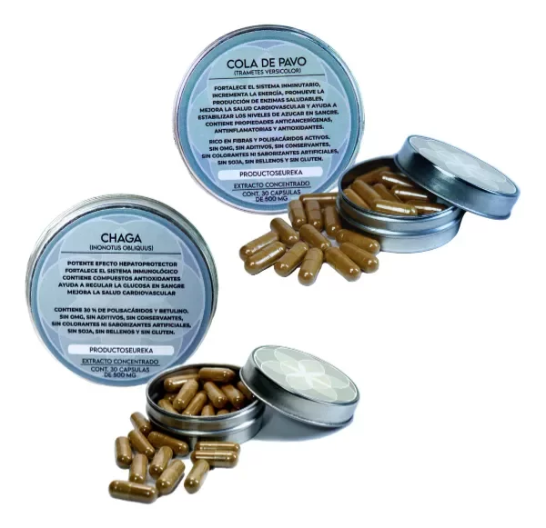Producto - Combo Chaga + Cola De Pavo - Extracto - Cápsulas 500mg