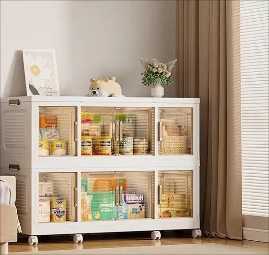 Producto - Cajón Estante Organizador Apilable Plegable 2 Niveles 112cm Blanco