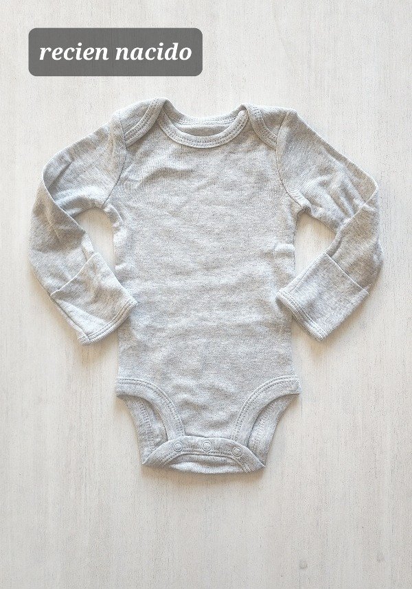 Body manga larga carters RN gris