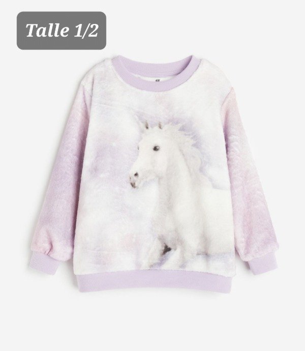 Buzo polar soft HyM talle 2 unicornio