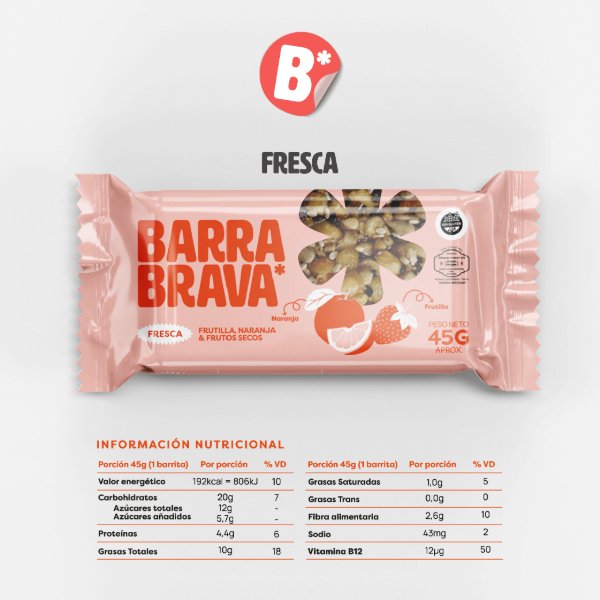 Producto - Barritas de Cereal TROPICAL Dátiles Arándanos y Almendras Sin TACC x 12 U BRAVA