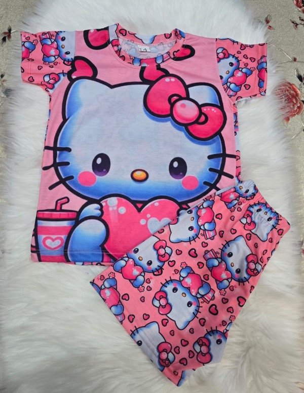 Producto - Pijamas de niños Kitty corazón